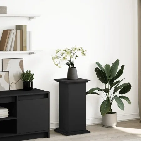 Pedestal expositor con almacenaje madera negro 31x30x60 cm de , Soportes para macetas - Ref: Foro24-854617, Precio: 59,41 €, ...