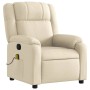 Sillón de masaje reclinable de tela crema de , Sillones - Ref: Foro24-373557, Precio: 262,73 €, Descuento: %