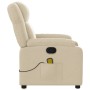 Sillón de masaje reclinable de tela crema de , Sillones - Ref: Foro24-373557, Precio: 262,73 €, Descuento: %