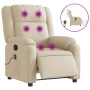 Sillón reclinable de masaje eléctrico tela color crema de , Sillones - Ref: Foro24-3205199, Precio: 295,51 €, Descuento: %