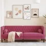 Sofá Chesterfield 3 plazas con cojines terciopelo rojo tinto de , Sofás - Ref: Foro24-372697, Precio: 331,46 €, Descuento: %