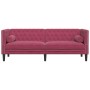 Dreisitzer Chesterfield-Sofa mit roten Samtkissen. von , Sofas - Ref: Foro24-372697, Preis: 294,78 €, Rabatt: %