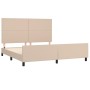 Estructura de cama cabecero cuero sintético capuchino 180x200cm