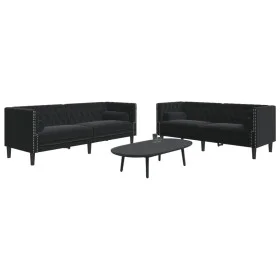 Chesterfield sofa set with 2 black velvet cushions. by , Sofas - Ref: Foro24-3209296, Price: 661,68 €, Discount: %