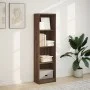 Estantería de madera de ingeniería marrón roble 40x24x143 cm de , Librerías y estanterías - Ref: Foro24-857789, Precio: 47,20...