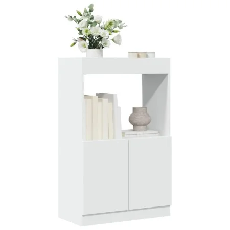 Tall white engineered wood sideboard 63x33x100 cm by , Bookcases and shelves - Ref: Foro24-855097, Price: 61,01 €, Discount: %