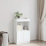 Hoher Schrank aus weißem Ingenieurholz 63x33x100 cm von , Bücherregale und Regale - Ref: Foro24-855097, Preis: 61,90 €, Rabat...