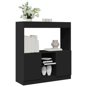 Engineered wood black sideboard 92x33x100 cm by , Bookcases and shelves - Ref: Foro24-855125, Price: 76,38 €, Discount: %