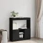 Aparador de madera de ingeniería negro 92x33x100 cm de , Librerías y estanterías - Ref: Foro24-855125, Precio: 76,35 €, Descu...