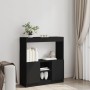 Engineered wood black sideboard 92x33x100 cm by , Bookcases and shelves - Ref: Foro24-855125, Price: 77,27 €, Discount: %
