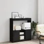 Aparador de madera de ingeniería negro 92x33x100 cm de , Librerías y estanterías - Ref: Foro24-855125, Precio: 76,35 €, Descu...