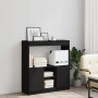 Engineered wood black sideboard 92x33x100 cm by , Bookcases and shelves - Ref: Foro24-855125, Price: 77,27 €, Discount: %