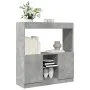 Aparador de madera de ingeniería gris hormigón 92x33x100 cm de , Librerías y estanterías - Ref: Foro24-855127, Precio: 78,64 ...