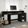 Engineered wood black desk with LED light 200x55x91 cm by , Desks - Ref: Foro24-3309439, Price: 212,85 €, Discount: %