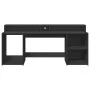 Engineered wood black desk with LED light 200x55x91 cm by , Desks - Ref: Foro24-3309439, Price: 209,57 €, Discount: %