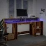 Schreibtisch mit LED-Beleuchtung, verwittertes Holz, 200x55x91 cm. von , Schreibtische - Ref: Foro24-3309445, Preis: 185,81 €...