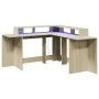 Engineered oak Sonoma wood desk with LED lights, 152x152x91 cm. by , Desks - Ref: Foro24-3309458, Price: 173,41 €, Discount: %