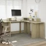 Engineered oak Sonoma wood desk with LED lights, 152x152x91 cm. by , Desks - Ref: Foro24-3309458, Price: 173,41 €, Discount: %