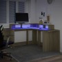 Schreibtisch mit LED-Beleuchtung, Eichenholz Sonoma, 152x152x91 cm. von , Schreibtische - Ref: Foro24-3309458, Preis: 175,98 ...