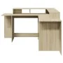 Engineered oak Sonoma wood desk with LED lights, 152x152x91 cm. by , Desks - Ref: Foro24-3309458, Price: 173,41 €, Discount: %