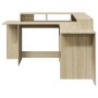 Schreibtisch mit LED-Beleuchtung, Eichenholz Sonoma, 152x152x91 cm. von , Schreibtische - Ref: Foro24-3309458, Preis: 175,98 ...