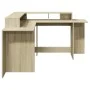 Engineered oak Sonoma wood desk with LED lights, 152x152x91 cm. by , Desks - Ref: Foro24-3309458, Price: 173,41 €, Discount: %