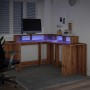 Engineered wood artisan desk with LED light, 152x152x91 cm by , Desks - Ref: Foro24-3309464, Price: 178,83 €, Discount: %