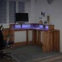 Schreibtisch mit LED-Beleuchtung aus Holz, handgefertigt, 152x152x91 cm. von , Schreibtische - Ref: Foro24-3309464, Preis: 17...