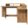 Engineered wood artisan desk with LED light, 152x152x91 cm by , Desks - Ref: Foro24-3309464, Price: 178,83 €, Discount: %