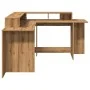 Schreibtisch mit LED-Beleuchtung aus Holz, handgefertigt, 152x152x91 cm. von , Schreibtische - Ref: Foro24-3309464, Preis: 17...