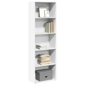 Estantería de madera de ingeniería blanca 60x30x189 cm de , Librerías y estanterías - Ref: Foro24-857917, Precio: 85,37 €, De...
