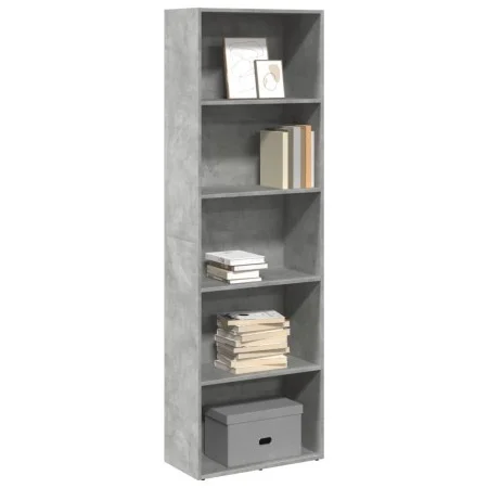 Estantería de madera de ingeniería gris hormigón 60x30x189 cm de , Librerías y estanterías - Ref: Foro24-857920, Precio: 80,6...