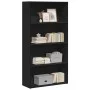 Estantería de madera de ingeniería negra 80x30x152 cm de , Librerías y estanterías - Ref: Foro24-857941, Precio: 65,53 €, Des...