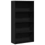 Engineered wood black shelf 80x30x152 cm by , Bookcases and shelves - Ref: Foro24-857941, Price: 65,65 €, Discount: %