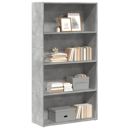 Engineered wood gray concrete shelf 80x30x152 cm by , Bookcases and shelves - Ref: Foro24-857943, Price: 62,29 €, Discount: %