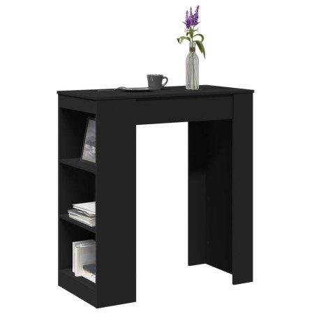 Tall table with black engineered wood shelves 95x47x103.5 cm by , Kitchen and dining tables - Ref: Foro24-854383, Price: 102,...