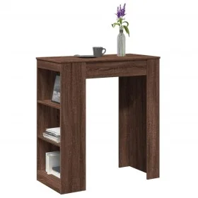 Tall bar table with oak brown shelves 95x47x103.5 cm by , Kitchen and dining tables - Ref: Foro24-854388, Price: 84,75 €, Dis...