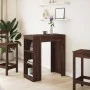 Tall bar table with oak brown shelves 95x47x103.5 cm by , Kitchen and dining tables - Ref: Foro24-854388, Price: 84,75 €, Dis...