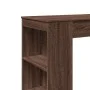 Tall bar table with oak brown shelves 95x47x103.5 cm by , Kitchen and dining tables - Ref: Foro24-854388, Price: 84,75 €, Dis...
