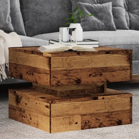 Mesa de centro con luces LED madera envejecida 50x50x40 cm de , Mesas de centro - Ref: Foro24-857716, Precio: 71,67 €, Descue...