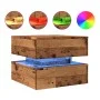 Mesa de centro con luces LED madera envejecida 50x50x40 cm de , Mesas de centro - Ref: Foro24-857716, Precio: 70,65 €, Descue...