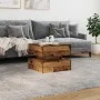 Mesa de centro con luces LED madera envejecida 50x50x40 cm de , Mesas de centro - Ref: Foro24-857716, Precio: 70,65 €, Descue...