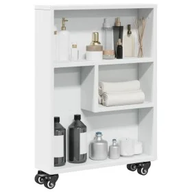 Schmaler Aufbewahrungswagen aus weißem Holz, 48x13x68 cm. von , Bücherregale und Regale - Ref: Foro24-855223, Preis: 51,44 €,...