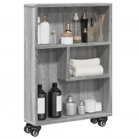 Narrow storage cart in gray Sonoma wood 48x13x68 cm by , Bookcases and shelves - Ref: Foro24-855228, Price: 42,87 €, Discount: %