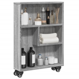Schmaler Aufbewahrungswagen aus Sonoma-Grau-Holz, 48x13x68 cm. von , Bücherregale und Regale - Ref: Foro24-855228, Preis: 40,...