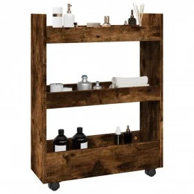 Narrow storage cart 3 levels smoked oak wood by , Kitchen and dining carts - Ref: Foro24-855254, Price: 48,18 €, Discount: %