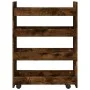 Narrow storage cart 4 levels smoked oak wood by , Kitchen and dining carts - Ref: Foro24-855263, Price: 57,62 €, Discount: %