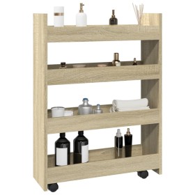 Narrow storage cart 4 levels oak Sonoma wood by , Kitchen and dining carts - Ref: Foro24-855261, Price: 51,79 €, Discount: %