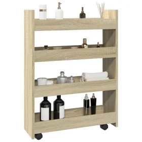 Narrow storage cart 4 levels oak Sonoma wood by , Kitchen and dining carts - Ref: Foro24-855261, Price: 51,45 €, Discount: %