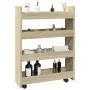 Narrow storage cart 4 levels oak Sonoma wood by , Kitchen and dining carts - Ref: Foro24-855261, Price: 51,68 €, Discount: %